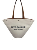 Saint Laurent Rive Gauche Panier Tote Bag Greggio Nero Brick w/ Silver Hardware