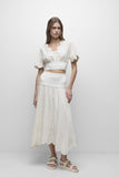 SIMKHAI Delphina Knit Embroidered Linen White