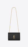 Saint Laurent Kate Medium Black Grain de Poudre Shoulder Bag Gold