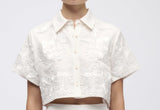 SIMKHAI Callie Linen Camp Shirt Ivory
