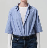 Citizens of Humanity Frances Cape Button Up Kindred Blue Stripe