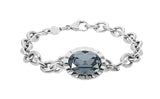 Qudo Tivola Unica Big Bracelet Silver Crystal Silver Night Stone