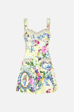 Camilla Fitted Short Topstitching Dress Chinoiserie Child