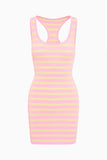 LoveShackFancy Gayle Striped Knit Tank Dress Boardwalk Candy