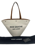 Saint Laurent Rive Gauche Panier Tote Bag Greggio Nero Brick w/ Silver Hardware