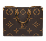 Louis Vuitton GM Reverse Monogram On The Go Tote Bag w/ Gold Hardware