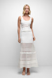 SIMKHAI Westly Open Stitch Knit Midi Skirt Ivory