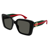 Gucci Kylie Black/ Green Frame w/ Grey Lens Sunglasses