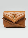 Saint Laurent Lou Lou Quilted Leather Toy Crossbody Bag Natural Tan