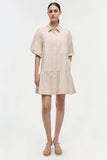 SIMKHAI Crissy Cotton Poplin Dress Sand