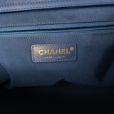 CHANEL Quilted Lambskin Tote Bag Blue