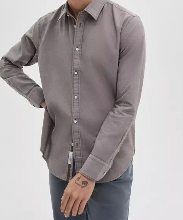 Rag and Bone Tomlin Stretch Dobby Shirt in toasted brown — designer women's shirt at Low Key Fashion House Key West
