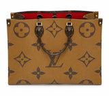 Louis Vuitton GM Reverse Monogram On The Go Tote Bag w/ Gold Hardware