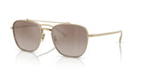 Oliver Peoples Avison Soft Gold Frame w/ Tuscan Brown Gradient Mirror Crystal Lens Sunglasses
