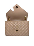 Saint Laurent Medium Envelope Bag Beige w/ Gold Hardware