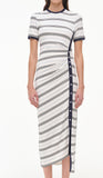SIMKHAI Shanna Midi Dress White Multi Stripe