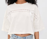 LoveShackFancy Mirelda Tee True White