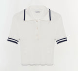 SIMKHAI Whitten Knit Polo Ivory Multi