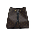 Louis Vuitton Monogram NeoNoe MM Bag Black Strap w/ Gold Hardware