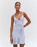 PatBo Papillon Jacquard Mini Dress Blue