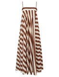Zimmermann Daylight Stripe Maxi Dress Chocolate/Cream