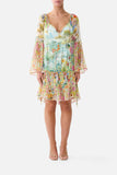 Camilla Short Dropped Waist Dress With Bell Sleeve Bonjour Blossom