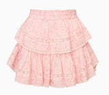 LoveShackFancy Luna Fleur Ruffle Mini Skirt Apple Blossom