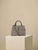 Gucci Jackie Small Tote Bag GG Shadow Taupe w/ Gold Hardware
