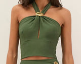 Vix Taylor Detail Top Green
