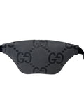 Gucci Jumbo GG Fanny Pack Gray/Black w/ Silver Hardware