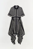 SIMKHAI Abrielle Handkerchief Midi Dress Black