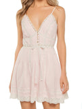 LoveShackFancy Zirelle Dress in pink — romantic women's designer dress at Low Key Fashion House Key West
