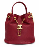 CHANEL 30 Series Bucket Bag Red w/ Gold Hardware
