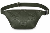 Gucci Jumbo GG Belt Bag Dark Green w/ Silver Hardware