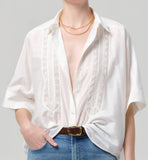Citizenz of Humanity Claire Shirt with Lace Inset White