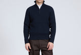 Rag & Bone Danton Cotton Quarter Zip Sweater Navy