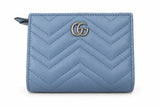 Gucci GG Marmont Wallet Light Blue w/ Silver Hardware