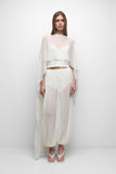 SIMKHAI Genoa Sheer Jersey Cape Top Ivory O/S