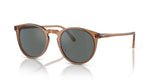 Oliver Peoples O'Malley Sun Carob Frame w/ Regal Blue Crystal Lens Sunglasses
