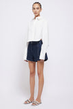 SIMKHAI Renata Cropped Button Down Shirt White *