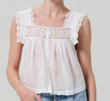 Citizens of Humanity Mia Embroidered Top White