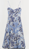 SIMKHAI Analise Bustier Midi Dress Blue Hydrangea Floral*