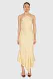 Amanda Uprichard Gabriella Midi Dress Cornsilk