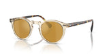 Oliver Peoples Gregory Peck Sun  Buff/Dark Tortoise Brown Frame w/ Brown Mirror Gold Lens Sunglasses