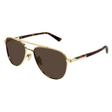 Gucci Matthew Gold/Havana Frame w/ Brown Lens Sunglasses