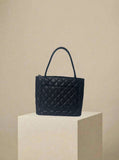 CHANEL Medallion Tote Bag Black w/ Silver Hardware