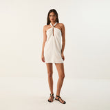 Vix Aster Short Dress Off White