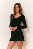 LoveShackFancy Martti Stretch Pointelle Cardigan Black