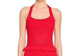 Amanda Uprichard Valentini Top Crimson