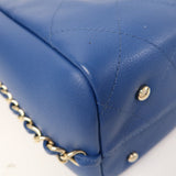 CHANEL Quilted Lambskin Tote Bag Blue